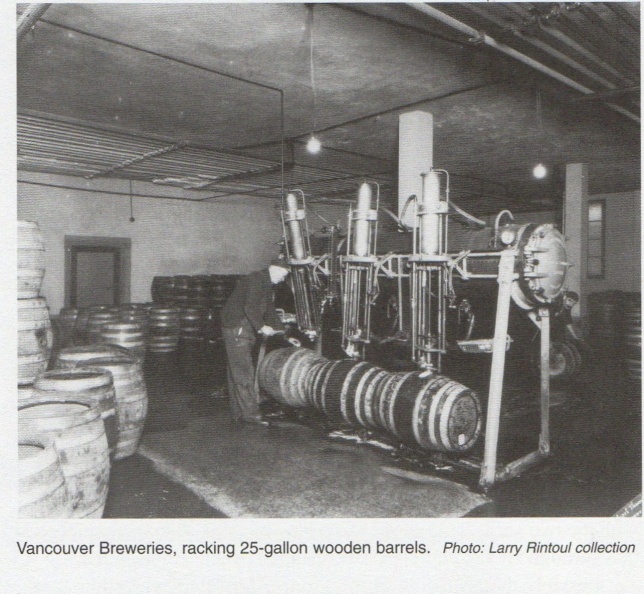 Racking beer barrels, circa 1935.
